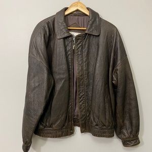 Genuine Leather Bomber Jacket